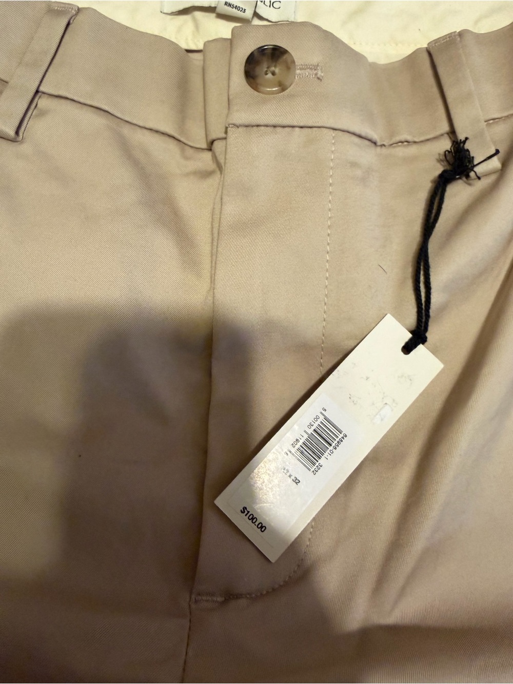 Banana Republic Khaki/Tan Flat-Front Chinos